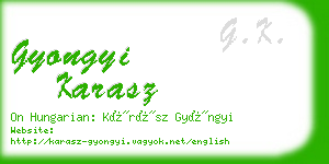 gyongyi karasz business card